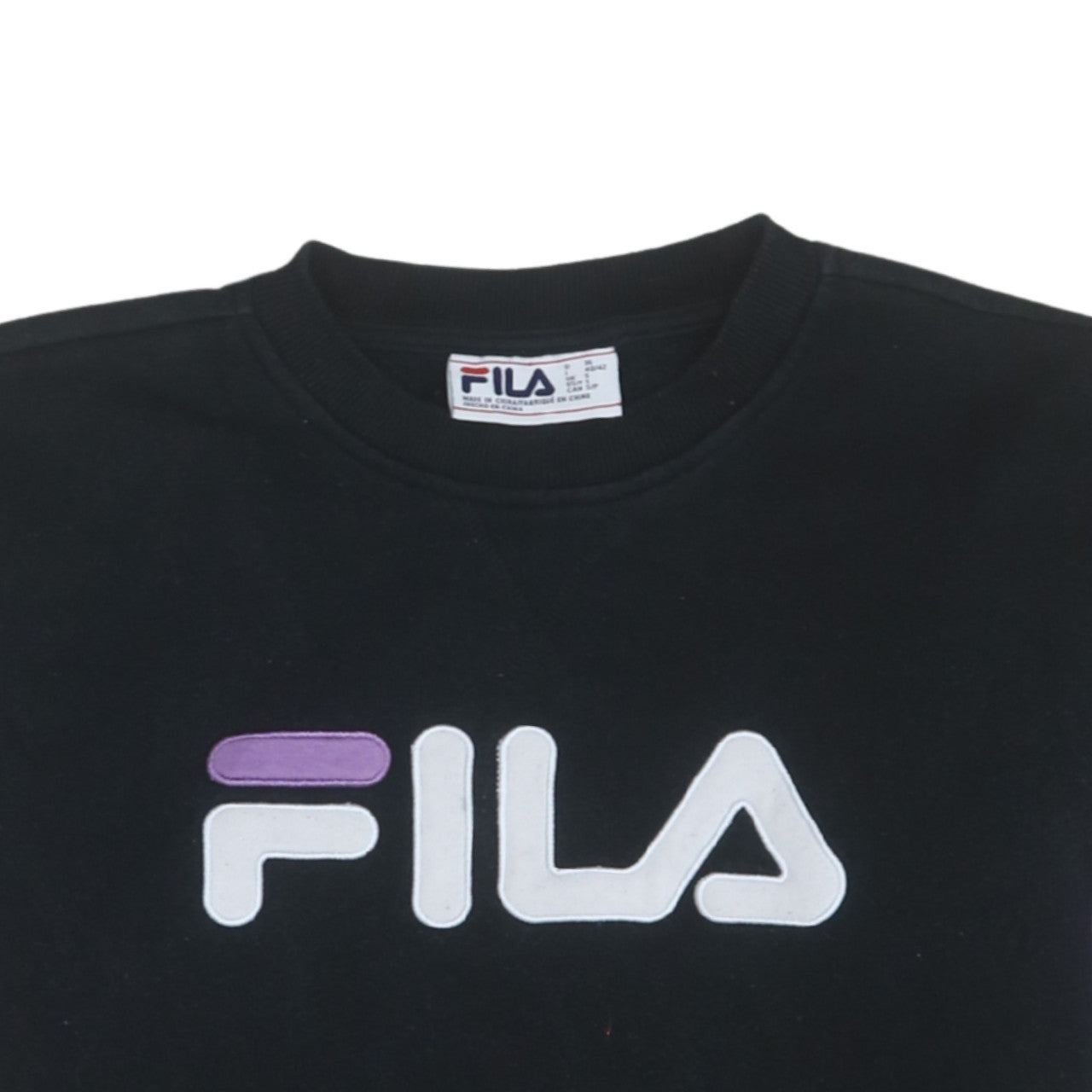 Additional view of Fila Women's Black Sweatshirt S Logo Crew Neck Cotton Blend