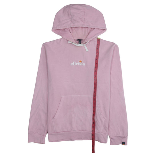 Ellesse Womens Pink Hoodie UK 16 Pullover Cotton Hooded Sweatshirt