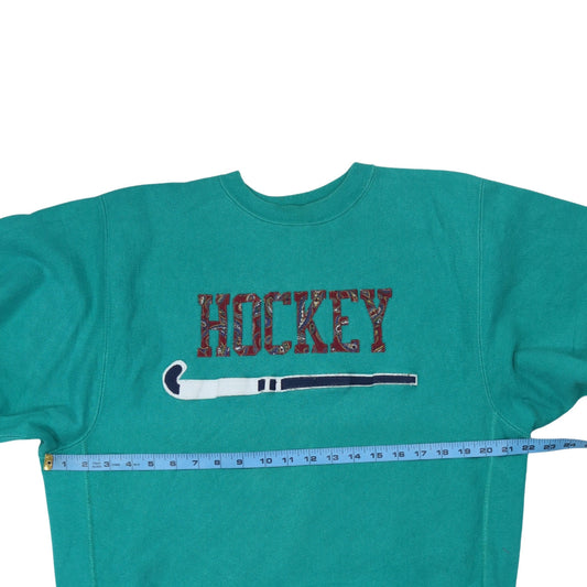 Champion Men's Green XL Reverse Weave Hockey Graphic Sweatshirt