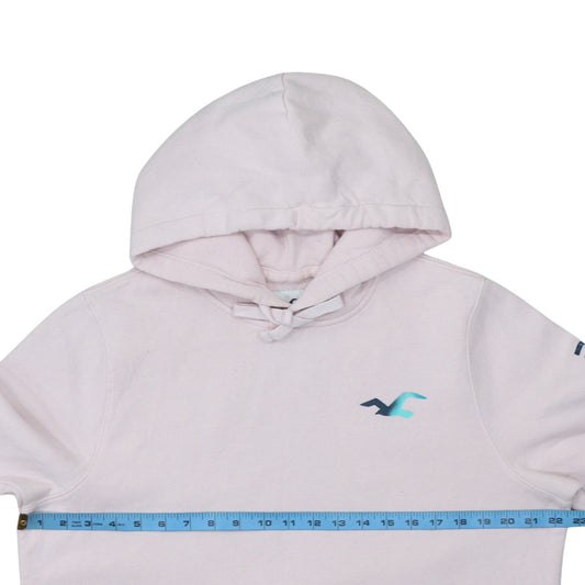 Hollister Womens Light Pink Hoodie L Pullover Logo Cotton Blend