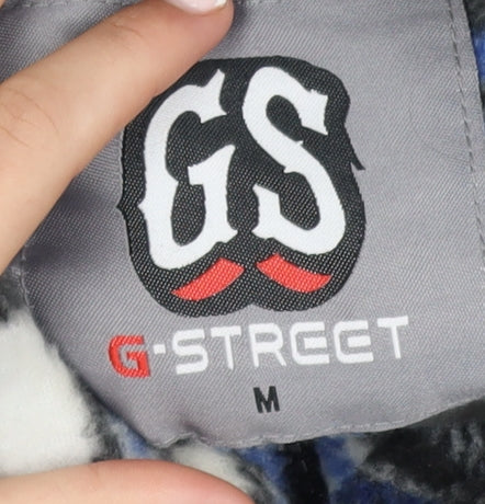 Additional view of G-Street Men’s Blue Check Fleece Zip Jacket, size M