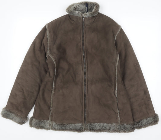 Peter Storm Women's Brown Lined Fleece Jacket Size 14