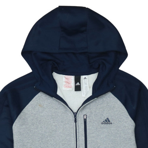 Additional view of Adidas boys’ grey & navy full zip fleece hoodie, size 15-16, years