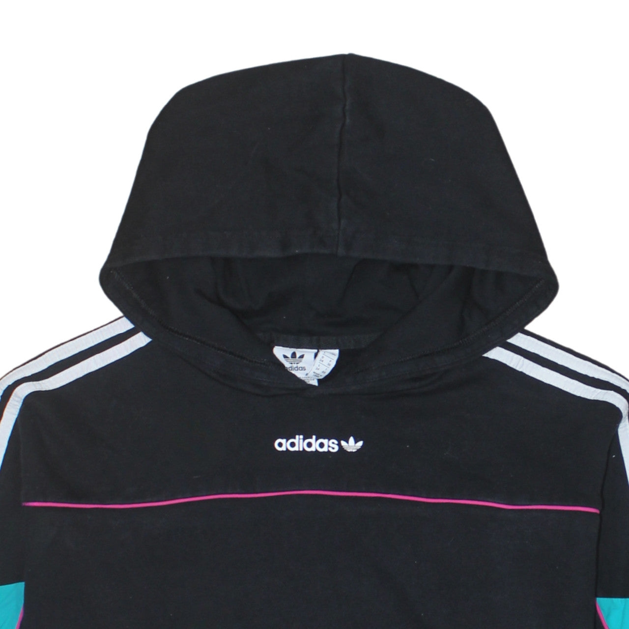Additional view of Adidas Women Black Multicoloured Hoodie, size 8, Pullover Logo Hooded