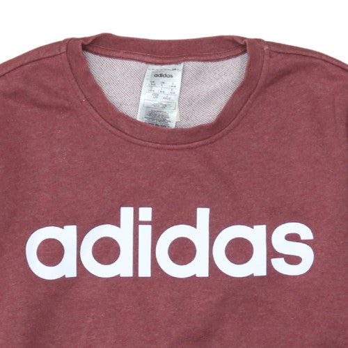 Additional view of Adidas women’s burgundy crew neck pullover sweatshirt, size L