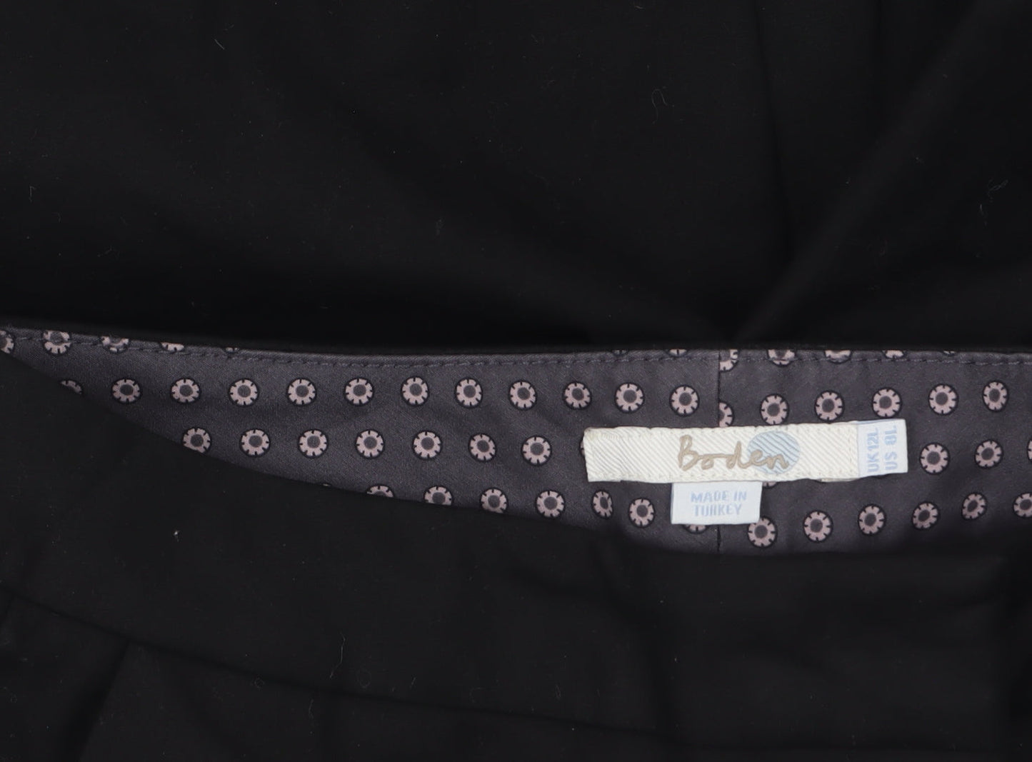 Boden Women's Black Cotton Straight Leg Dress Pants Size 12