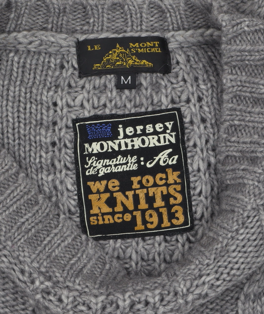 Le Mont St Michel Womens Grey Cable-Knit Acrylic Alpaca Jumper M