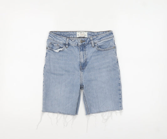 FatFace Women Blue 8R Cut-Off Denim Chesham Girlfriend Shorts