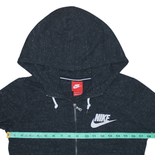Nike Women Black Full Zip Hoodie Small Hooded Sweatshirt
