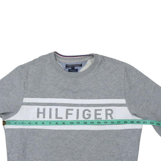 Tommy Hilfiger Men's Grey Logo Sweatshirt Small Classic Fit