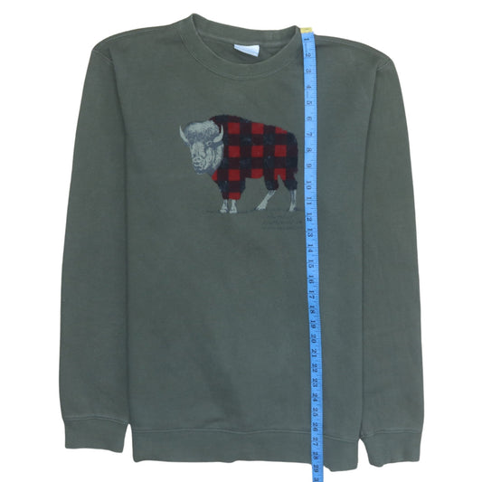 Columbia Men's Green Animal Print Crew Neck Sweatshirt Size L
