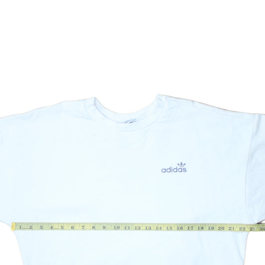 Adidas Womens White Crew Neck Pullover Sweatshirt UK 12