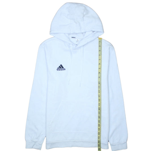 Adidas Mens White Pullover Hoodie Size M Sports Fleece