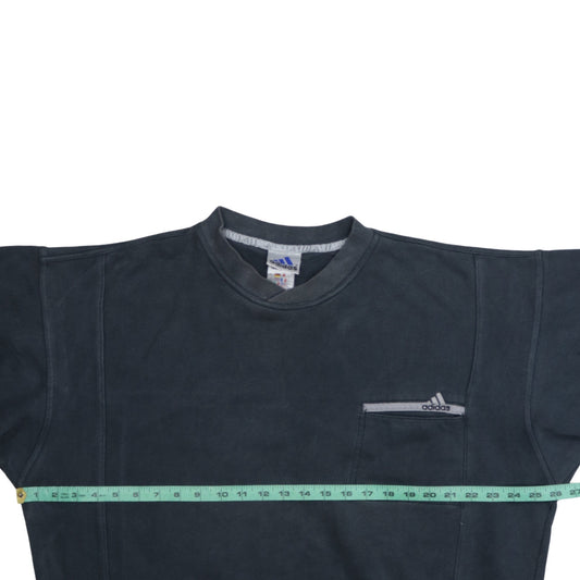 Adidas Men’s Blue Pullover Sweatshirt Size L Crew Neck Logo Fleece