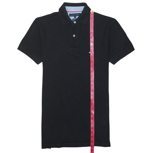 Tommy Hilfiger Men's Black Cotton Polo Shirt Size S Logo Classic