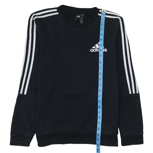 Adidas Men's Black Small Crew Neck Pullover Sweatshirt