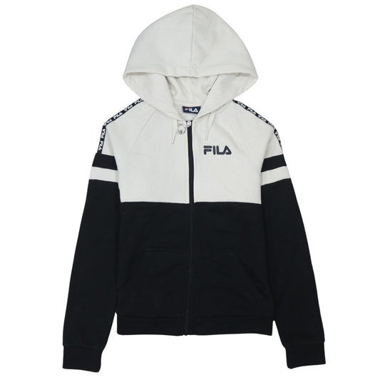 FILA Men’s Black & White Full Zip Hoodie Size S Regular Fit