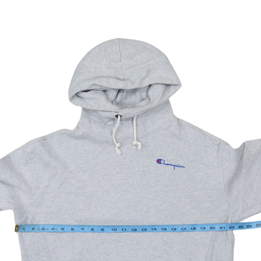 Champion Women Grey Small Pullover Hoodie Cotton Blend Logo