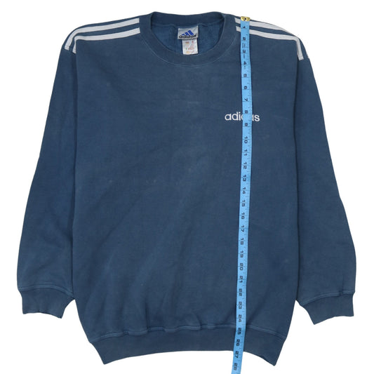 Adidas Mens Blue Embroidered Logo Pullover Sweatshirt Size L