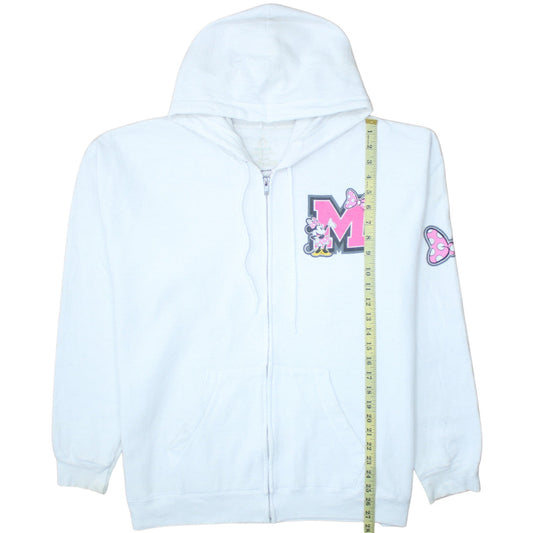 Hanes Disneyland Women White Full Zip Hoodie Minnie Mouse XL