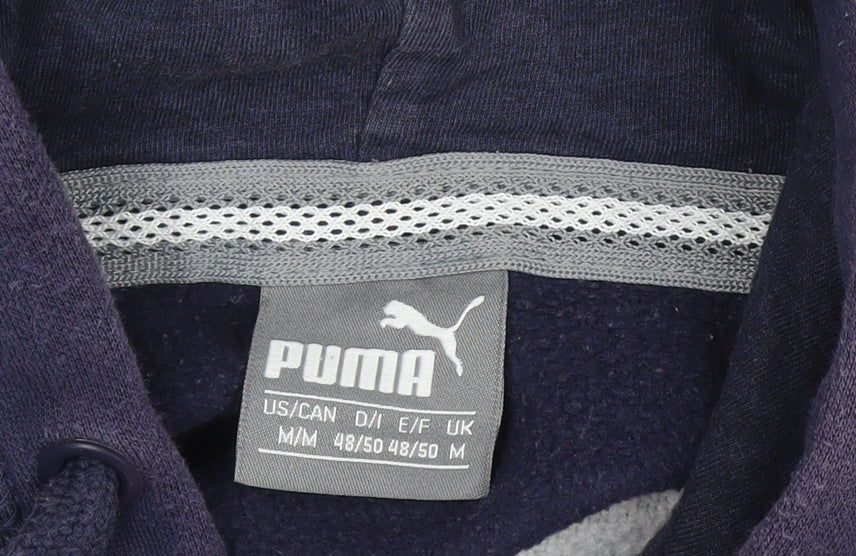 Additional view of Puma Men's Blue Pullover Hoodie, size M, Graphic Sports Fleece