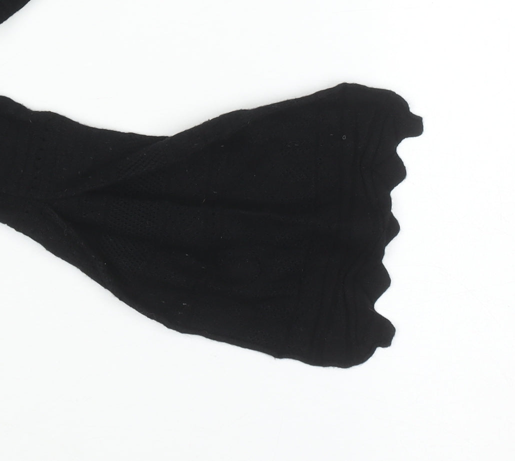 Warehouse Women Black Size 10 Mock Neck Long Sleeve Knit Jumper