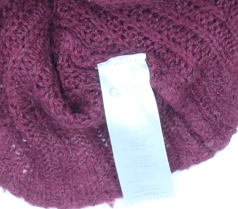 ASOS Women Red Chunky Knit Long Sleeve Pullover Jumper Size 10