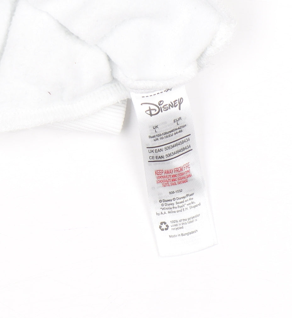 Disney Women’s White Mickey Mouse Winter Sweatshirt Size L