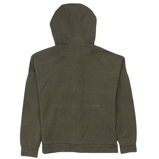 Adidas Boys Green Full Zip Hoodie 11-12 Years Cotton Blend Casual