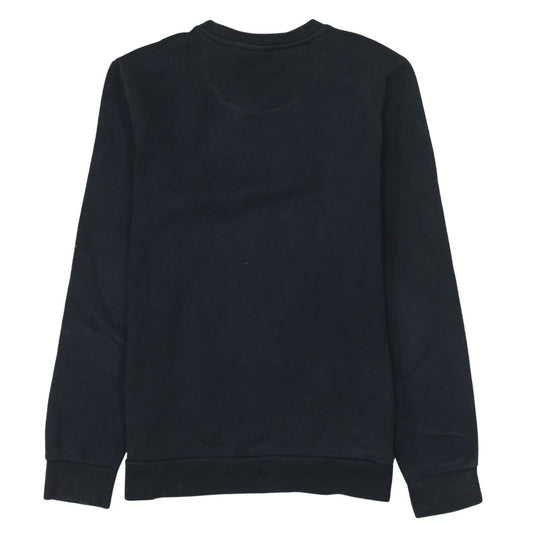 Adidas Boys Black Sweatshirt 13-14 Years Crew Neck Logo Pullover