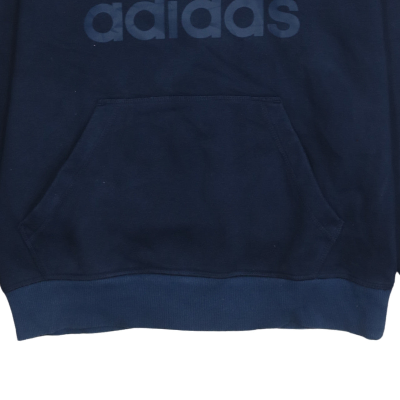 Additional view of Adidas Men's Blue Pullover Hoodie Small Logo Graphic Fleece Sweatshirt