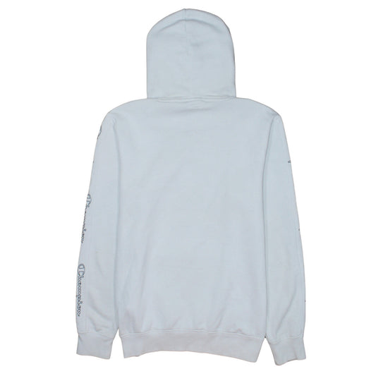Champion Men's White Small Pullover Hoodie Logo Graphic Sweatshirt