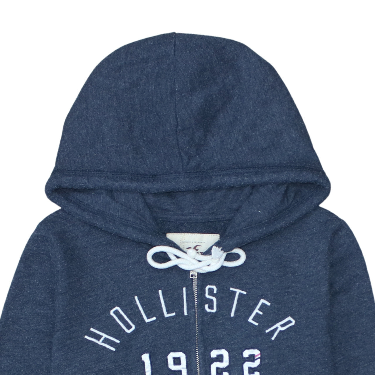 Hollister Womens Navy Blue Full Zip Hoodie L Casual Cotton Blend