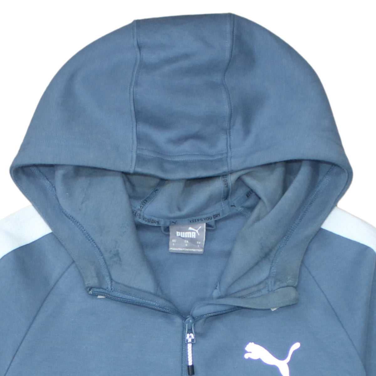 Additional view of Puma Men Blue Full Zip Hoodie L Sportswear Training Sweatshirt