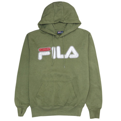 Fila Women’s Green Pullover Hoodie Small Logo Print Casual