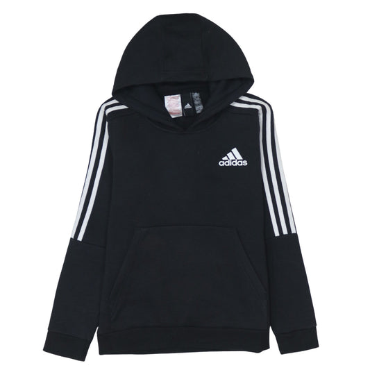 Adidas Boys Black Pullover Hoodie 11-12 Years Classic Three Stripes