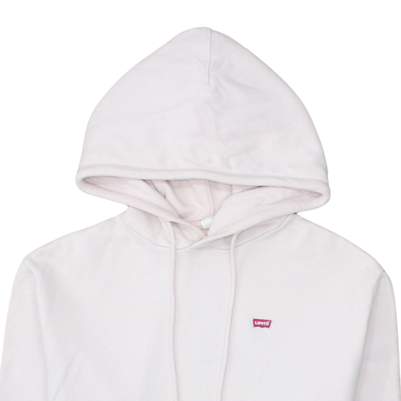 Levi's Men's White Pullover Hoodie Small Cotton Fleece Logo