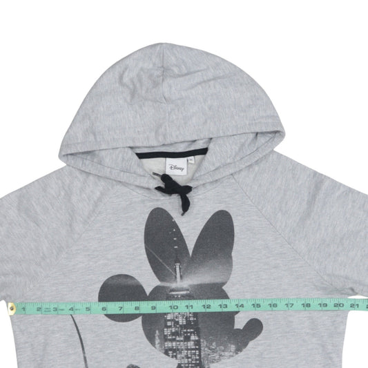 Disney Women Grey XL Pullover Hoodie Minnie Mouse Graphic Print