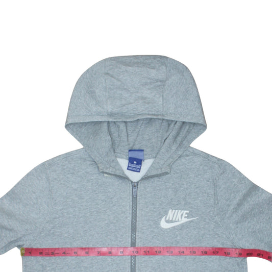 Nike Boys Grey Full Zip Hoodie XL 13-15 Years Cotton Blend Casual