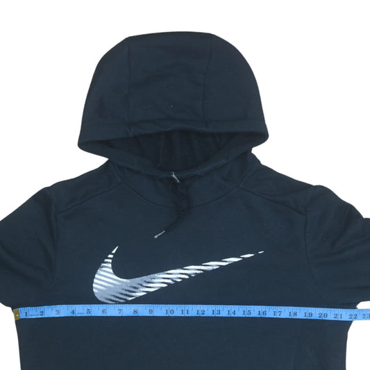 Nike Men’s Blue Pullover Hoodie M Dri-Fit Logo Sportswear