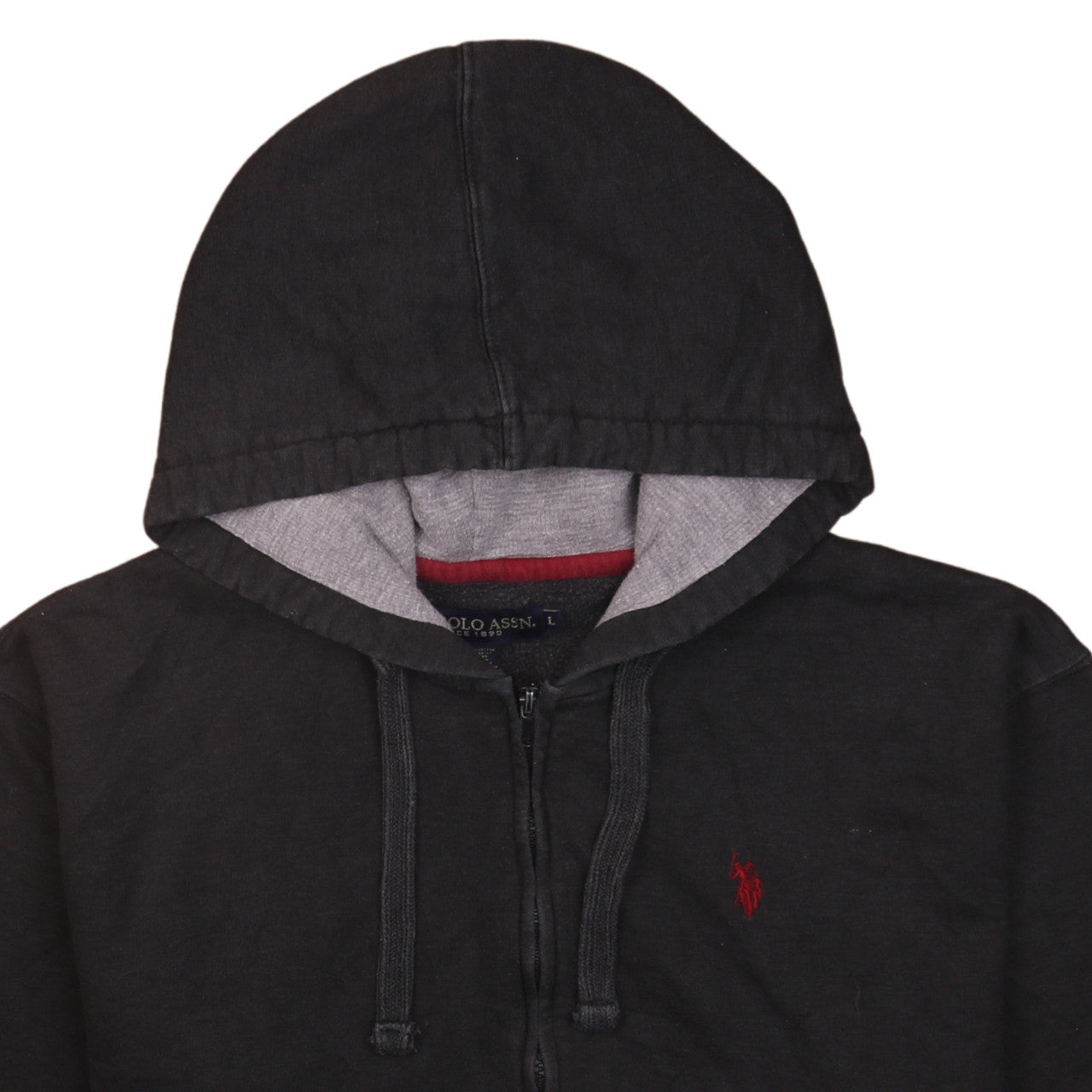 U.S. Polo Assn. Men's Black Full Zip Hoodie Size L Cotton Blend