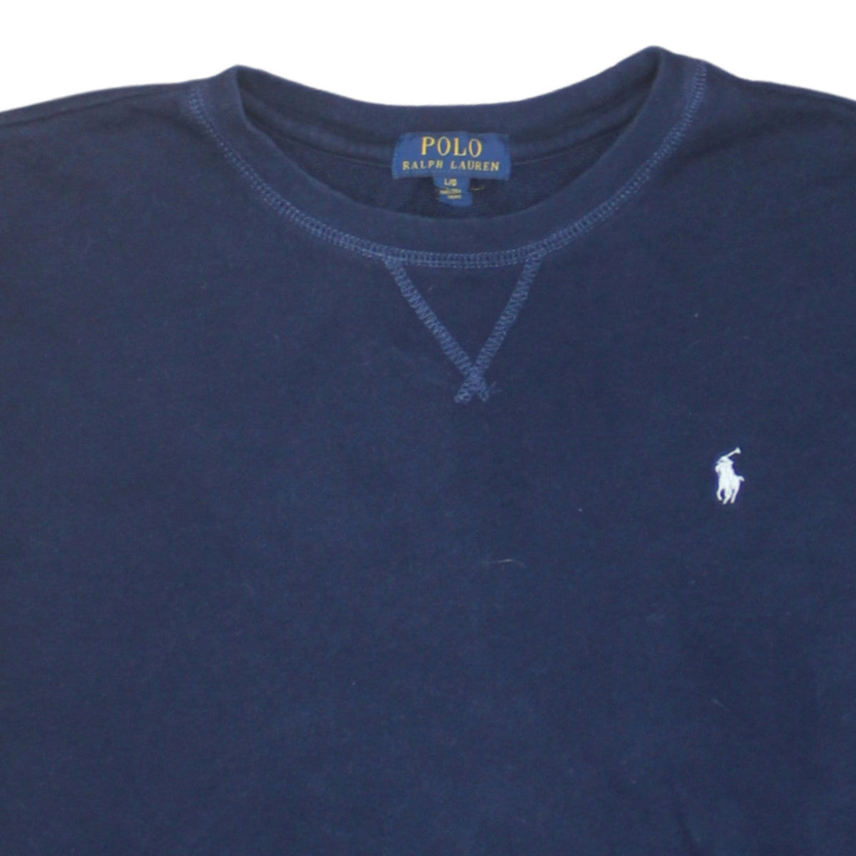 Additional view of Ralph Lauren boys’ blue cotton crew neck pullover sweatshirt 14-16 years