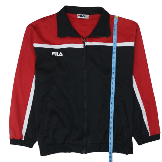 FILA Mens Black Red Full Zip Sports Sweatshirt 2XL