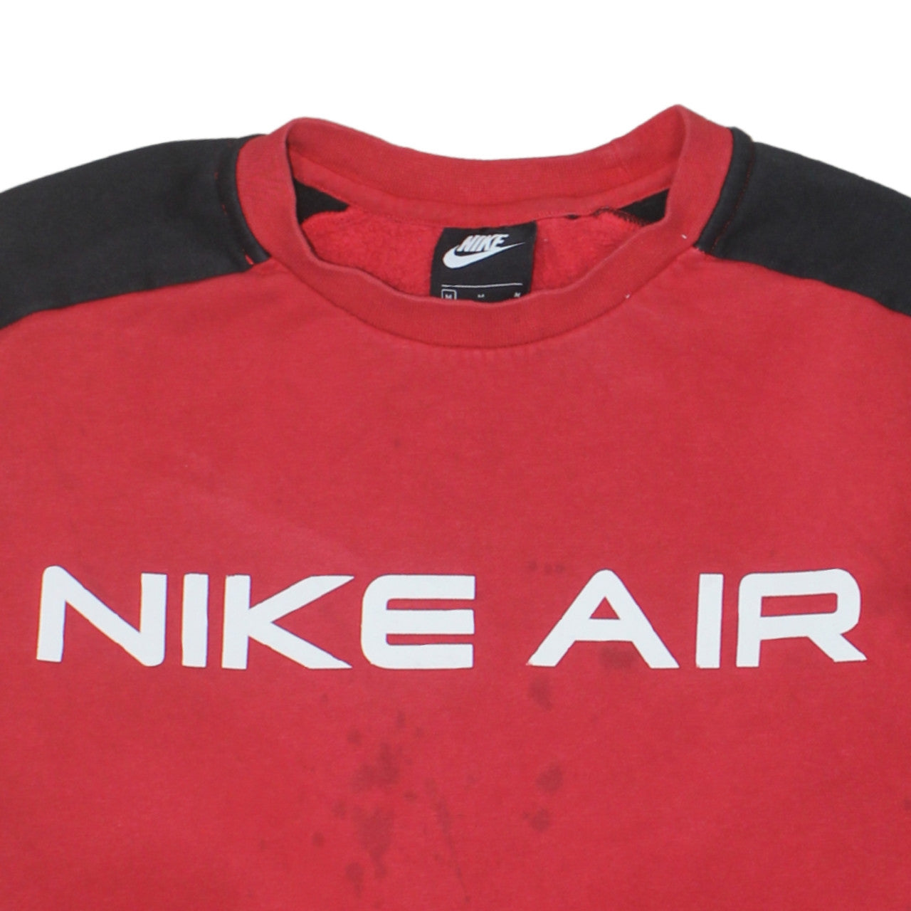 Nike Air Mens Red Black Crew Neck Pullover Sweatshirt Size M
