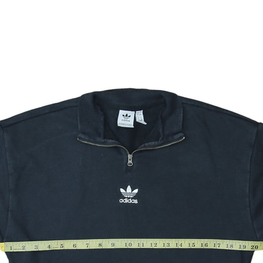 Adidas Womens Black & White 1/4 Zip Sweatshirt UK 8