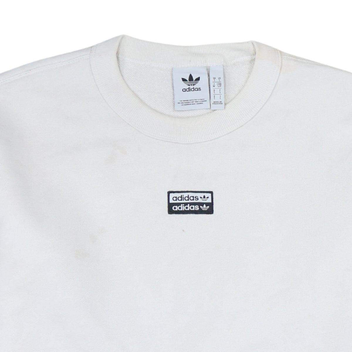 Additional view of Adidas Men’s White Pullover Sweatshirt S Logo Crew Neck Sportswear