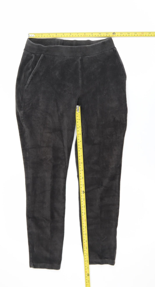 Lands' End Women Black Corduroy Ankle Leggings XS Cotton Blend