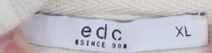 Brand and care label for EDC Women Beige XL Hooded Sweatshirt Dress Long Sleeve Casual Jersey
