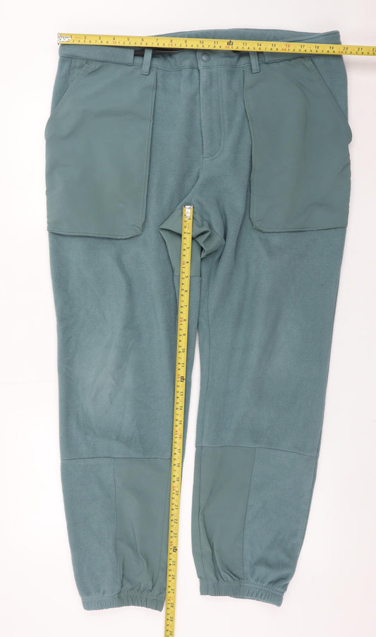 Columbia Men Green 38 Cargo Fleece Tapered Outdoor Trousers