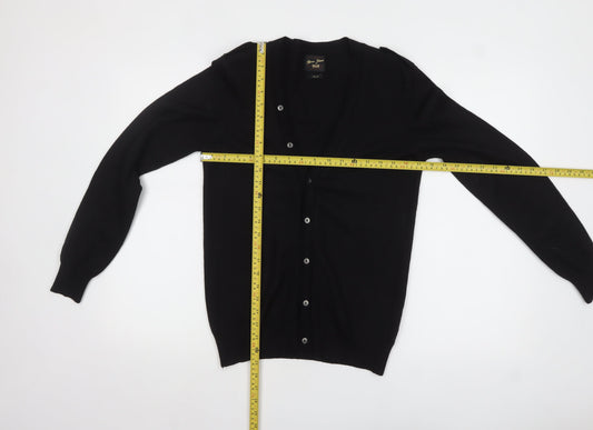 River Island Men's Black Wool Blend V-Neck Cardigan Size S